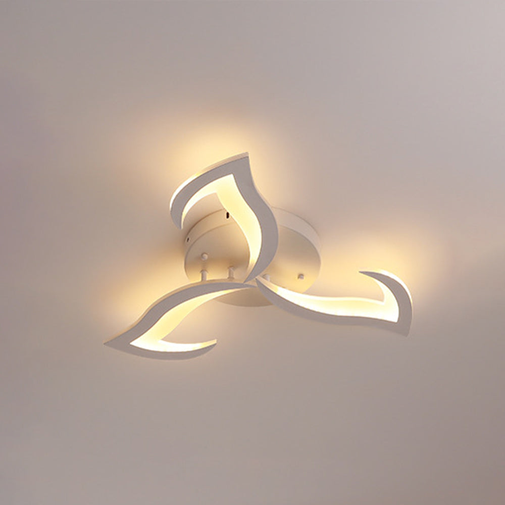 Cakatel Elegant Flower Flush Mount Ceiling Light, White/Black
