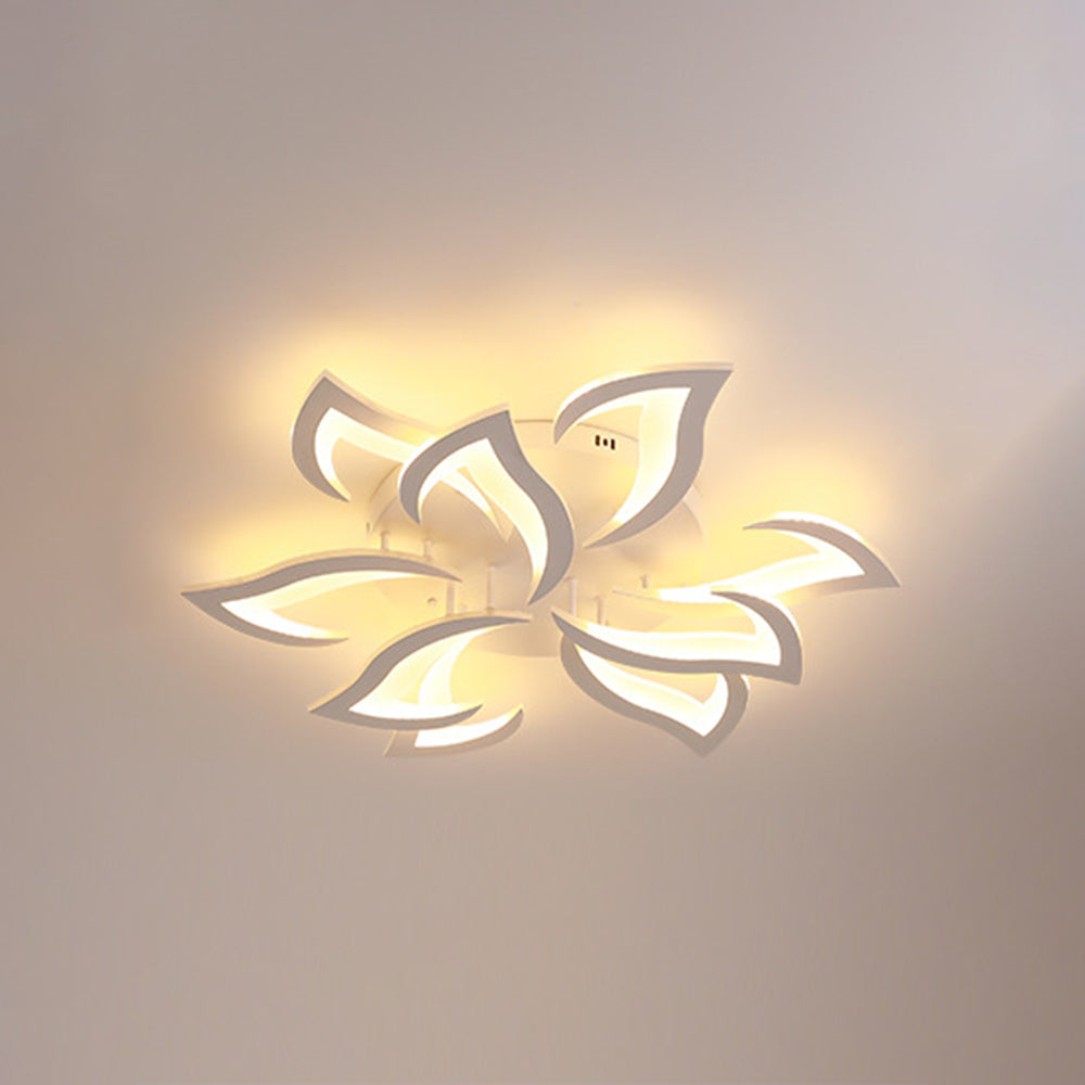 Cakatel Elegant Flower Flush Mount Ceiling Light, White/Black