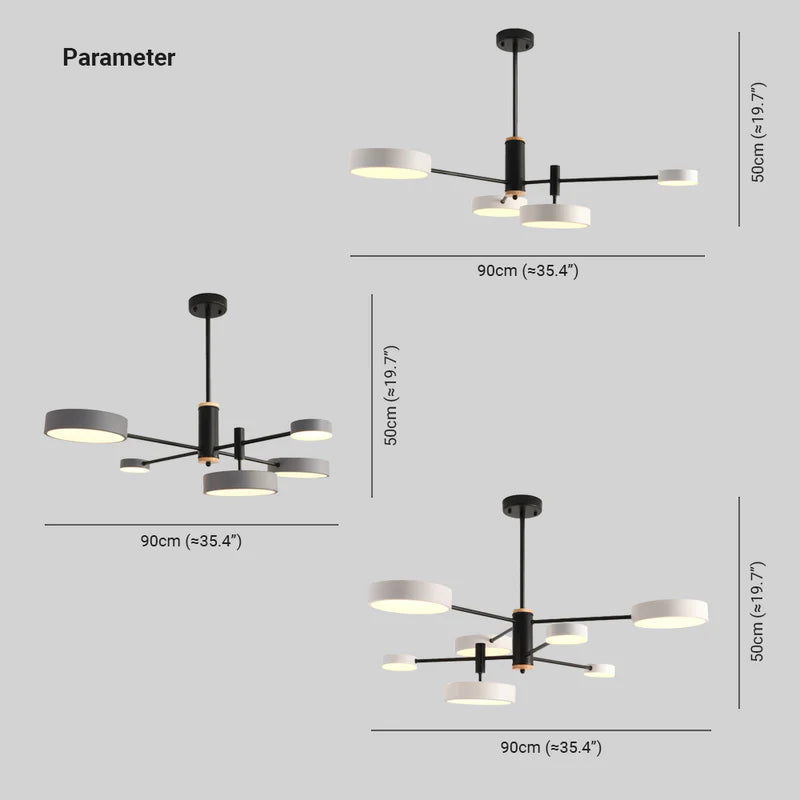 Gativun Pendant Light LED, Metal & Wood, Grey/White/Gold