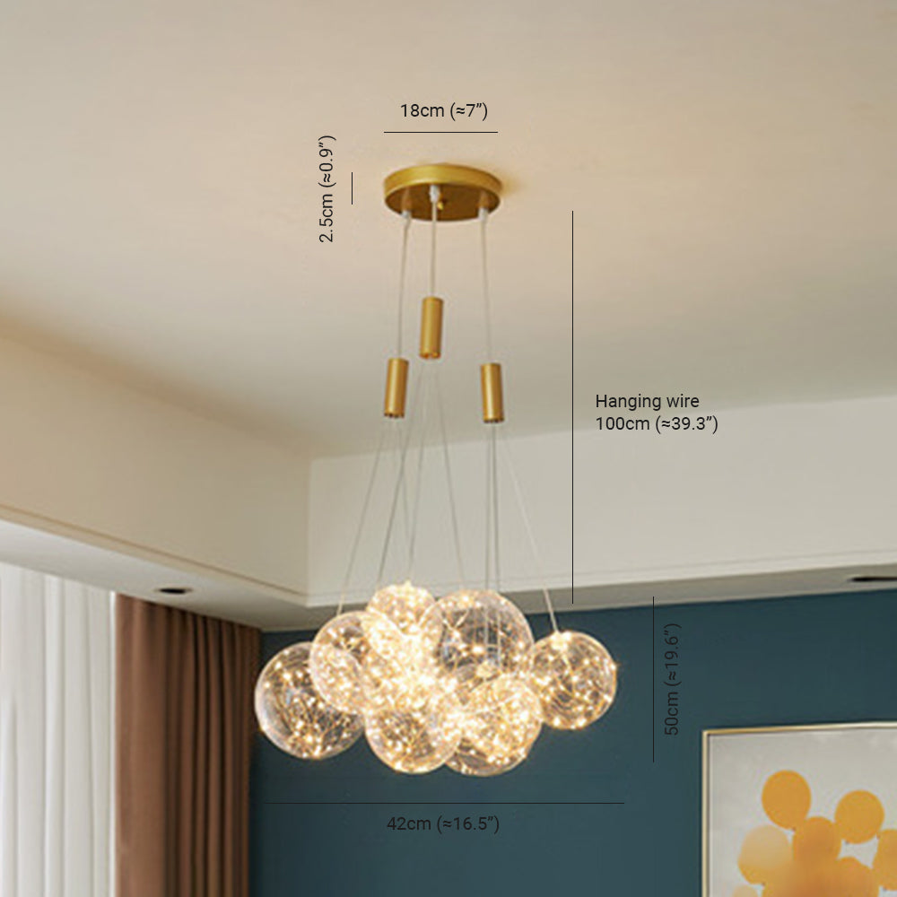 Karomen Glass Globe Bubble Pendant Light LED Stary