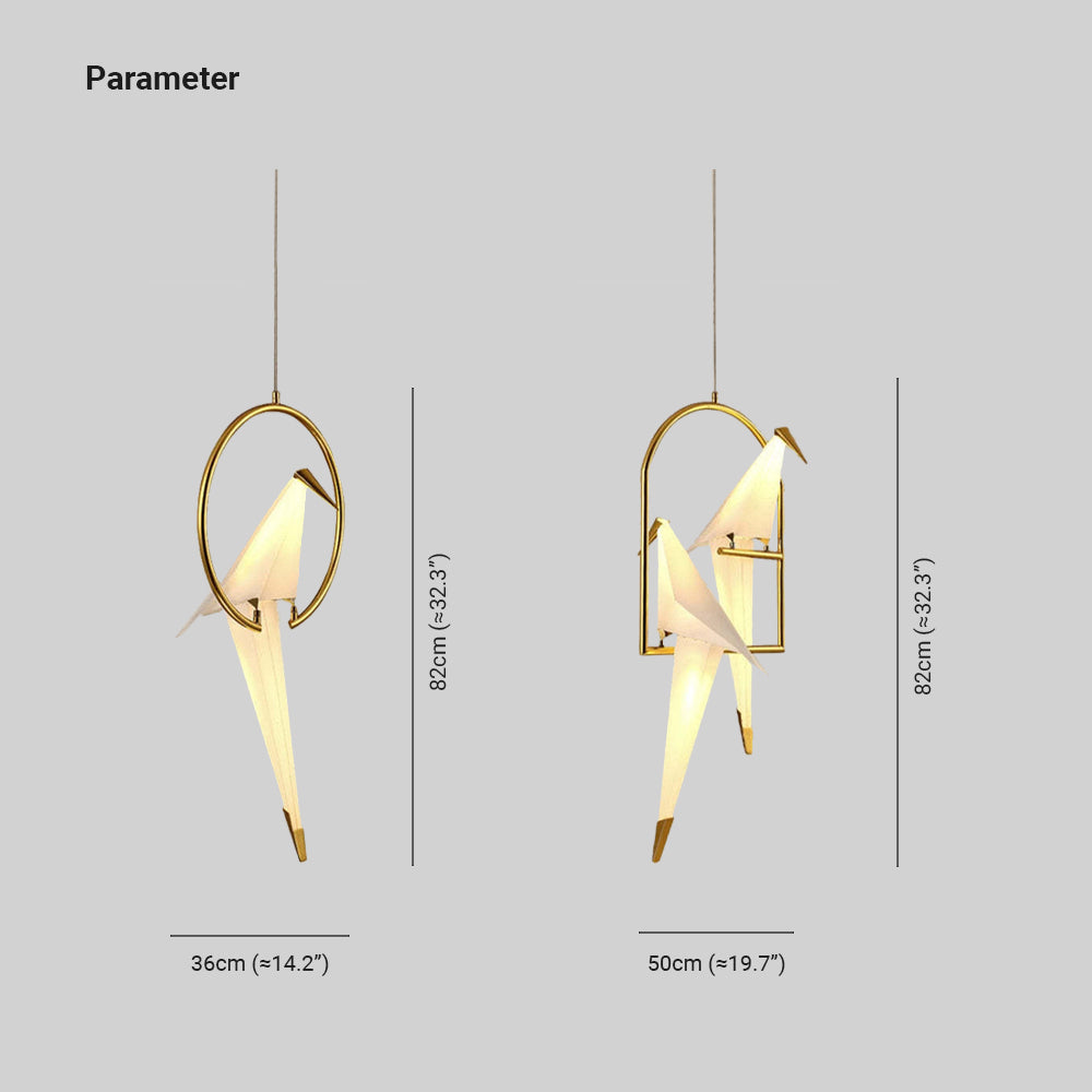 Mubagir Modern Nordic Post Modern Bird Pendant Light, White/Clear