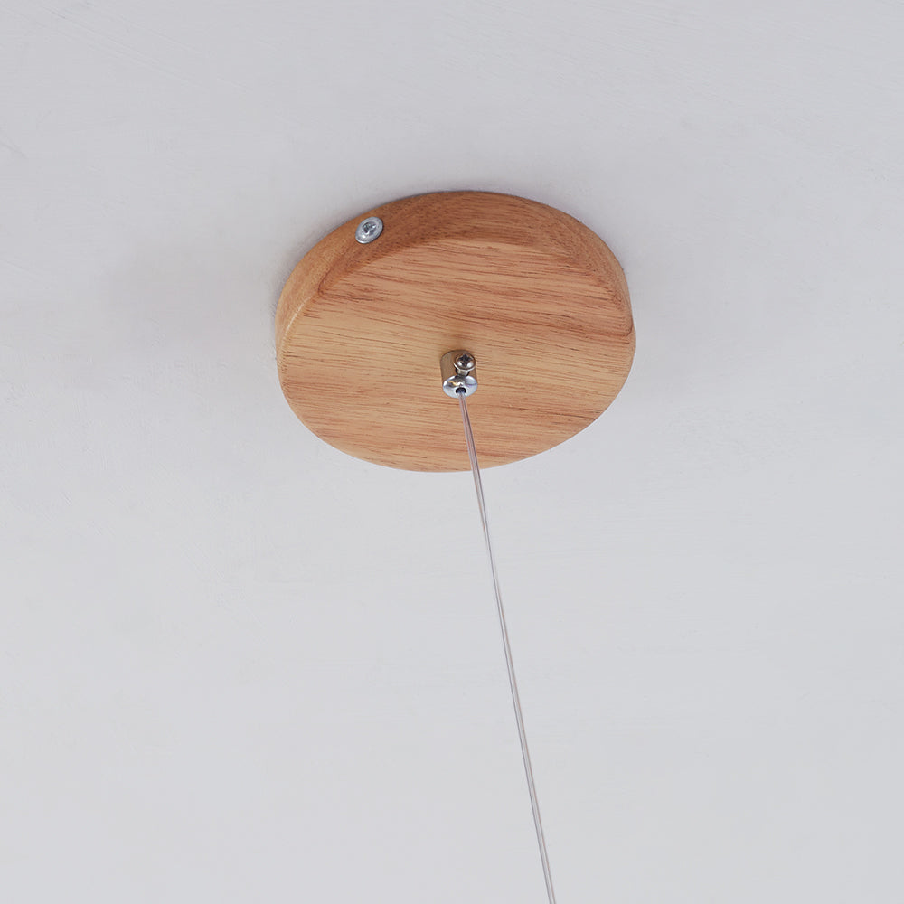 Taribid Glass Bubble Pendant Light Wood/Walnut