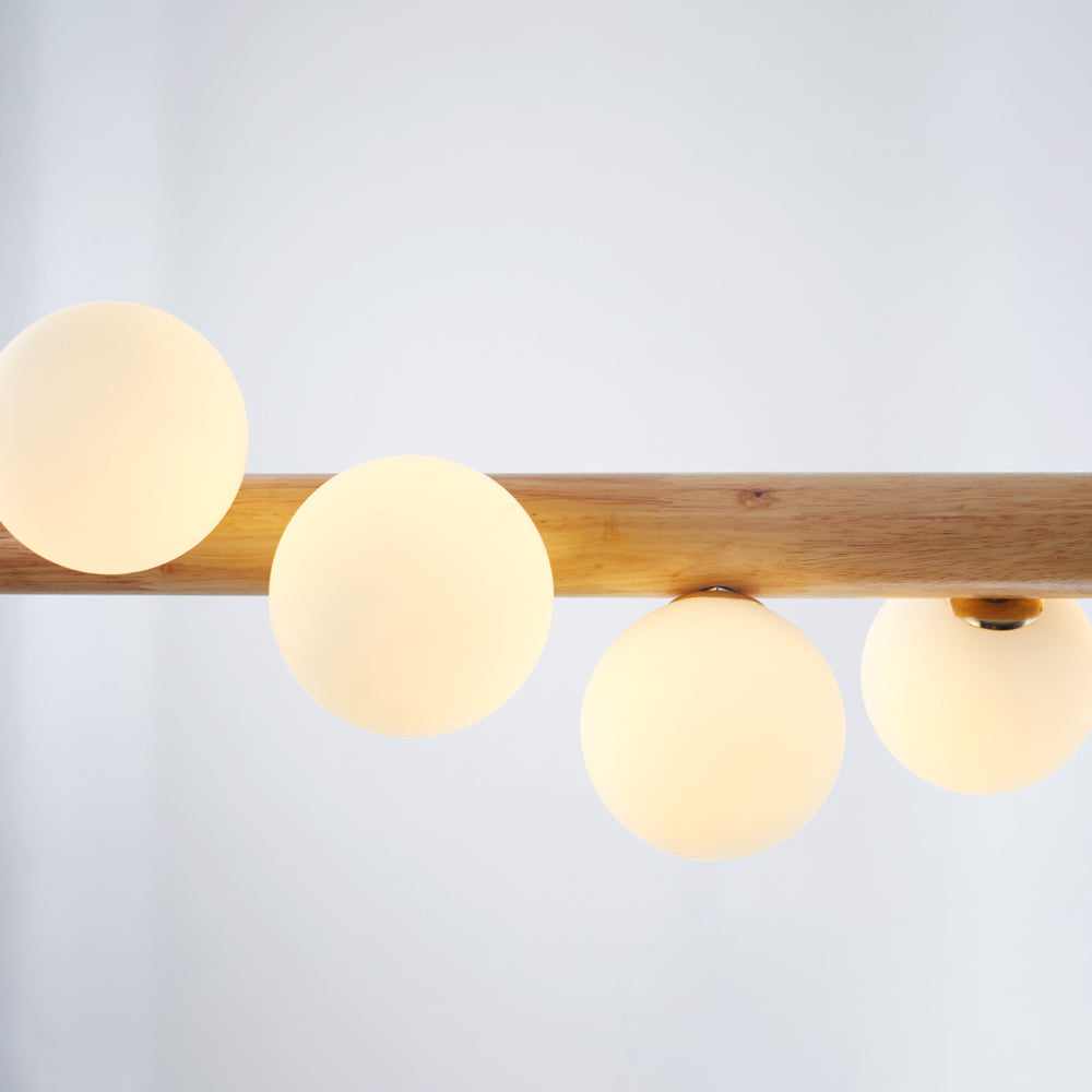 Taribid Glass Bubble Pendant Light Wood/Walnut