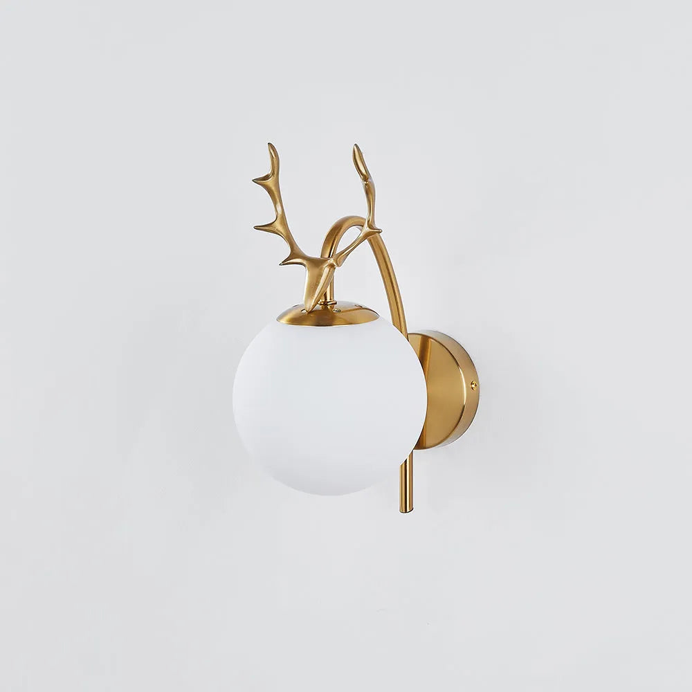 Duruson Modern Art-Deco Deer Bedside Wall Lamp, Black/Gold