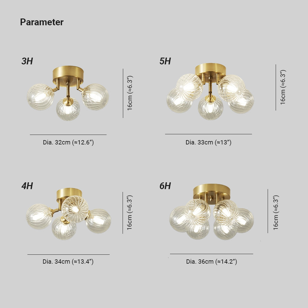 Puruler Modern Clear Bubble Glass Ceiling Light