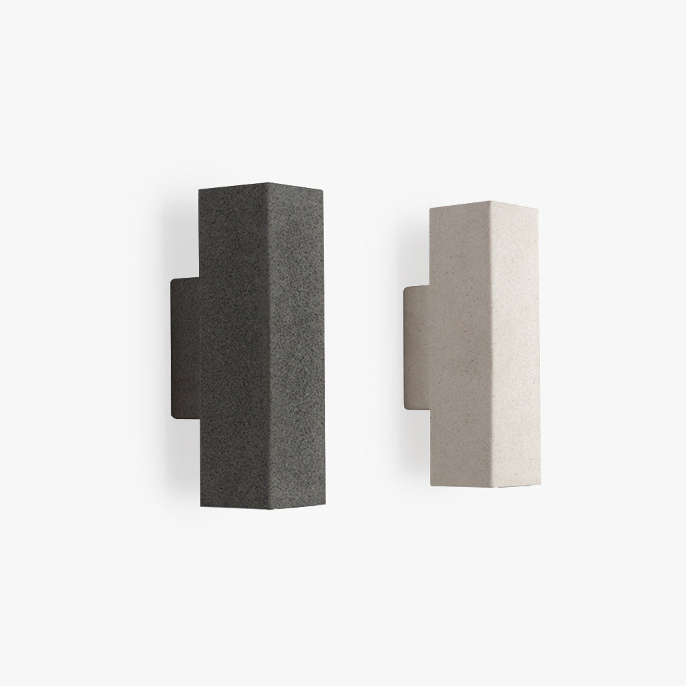 Ginilom Minimalist Cement Square Outdoor Wall Lamp, White