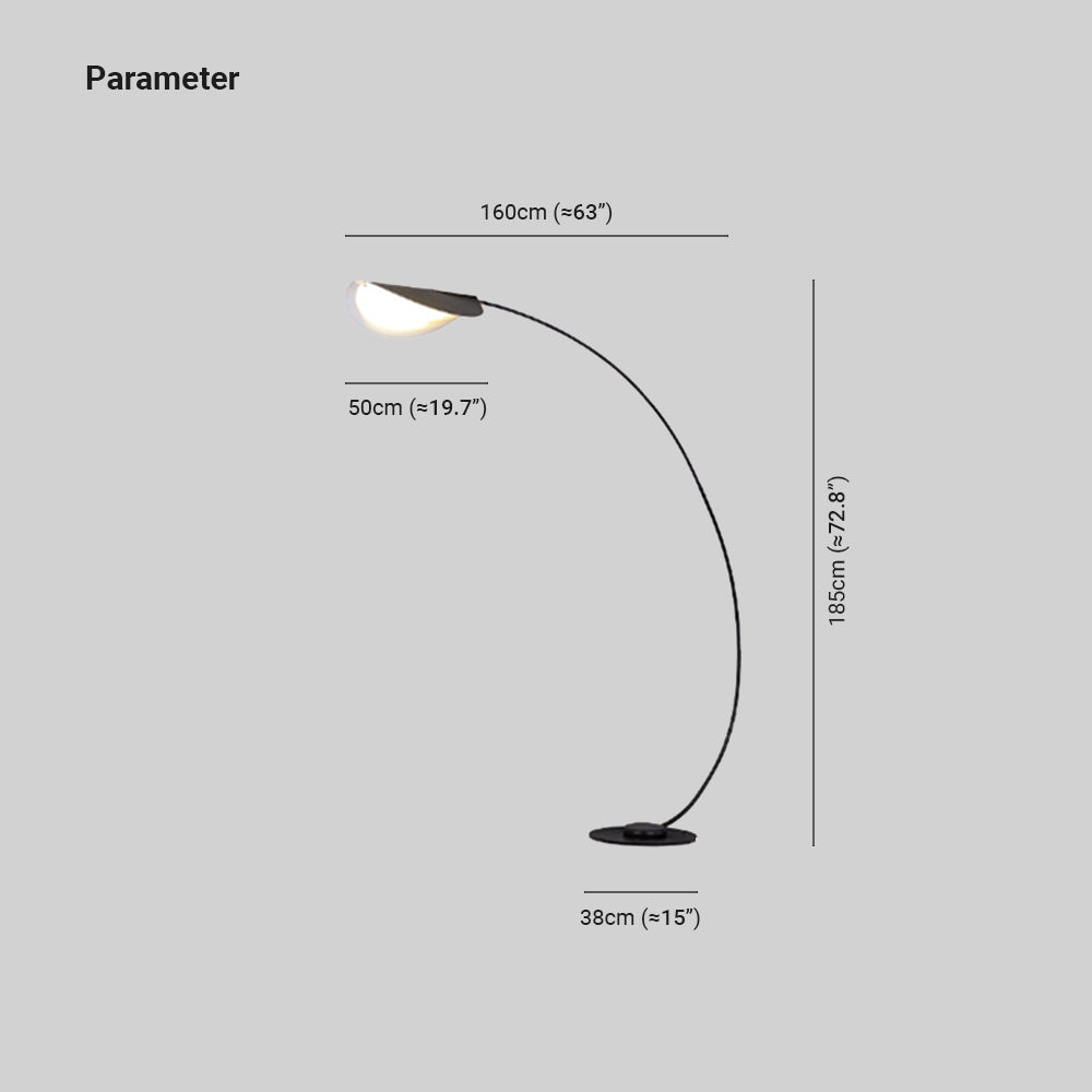 Savusut Modern Arch Metal Floor Lamp, Black