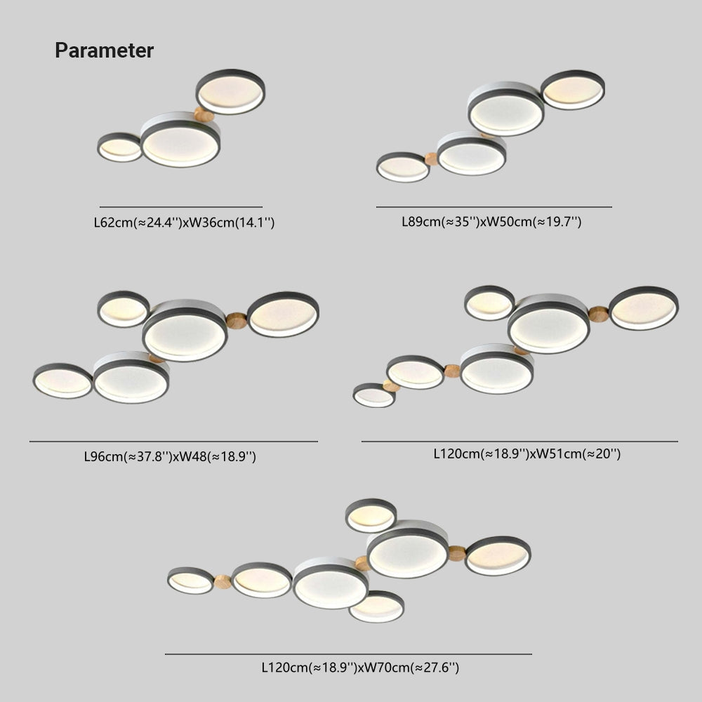 Famitok Round Flush Mount Ceiling Light 3 Colour 3/4/5/6/7 Heads