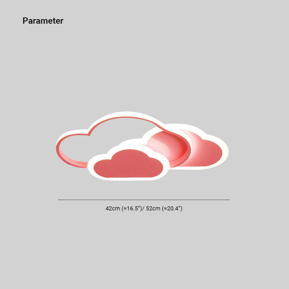 Waredok Modern Ceiling Light Hollow, Cloud Shape, White/Pink