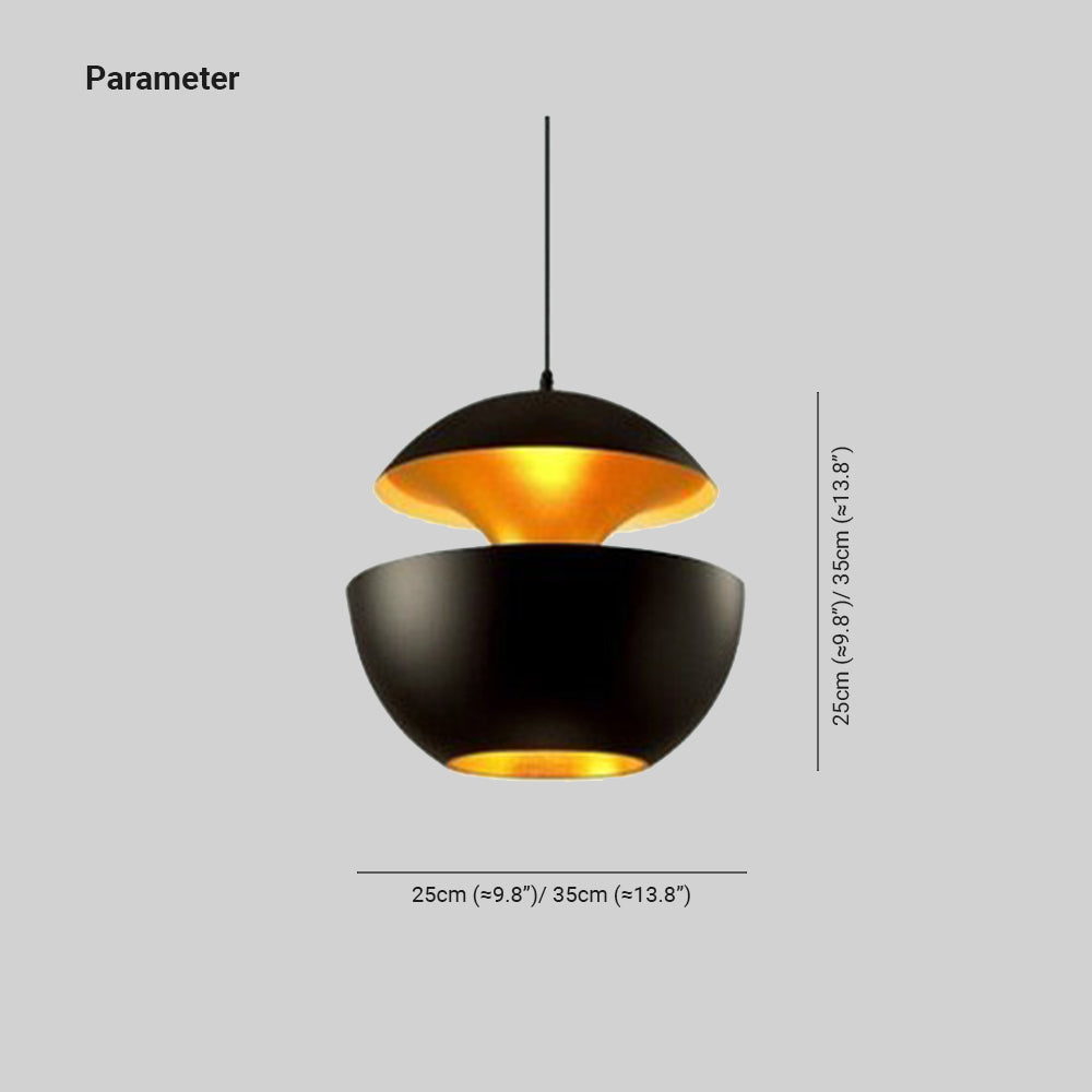 Mikirak Metal Modern Pendant Light, Black / White
