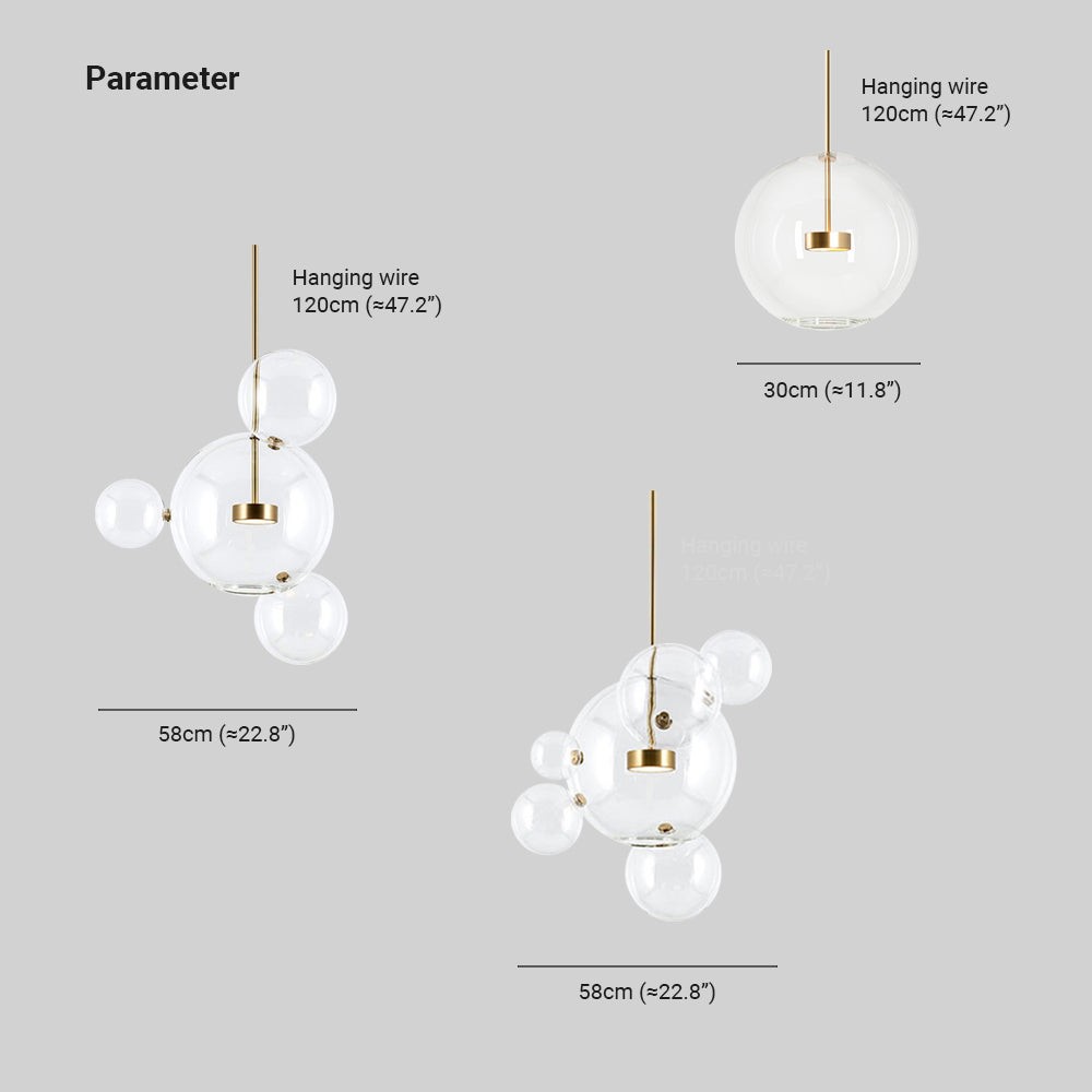Tigitus Modern Bubble Cluster Pendant Light Gold