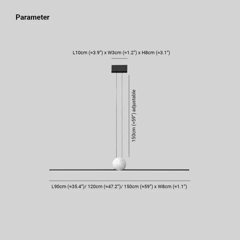 Topepan Minimalist Linear Bubble Pendant Light Marble