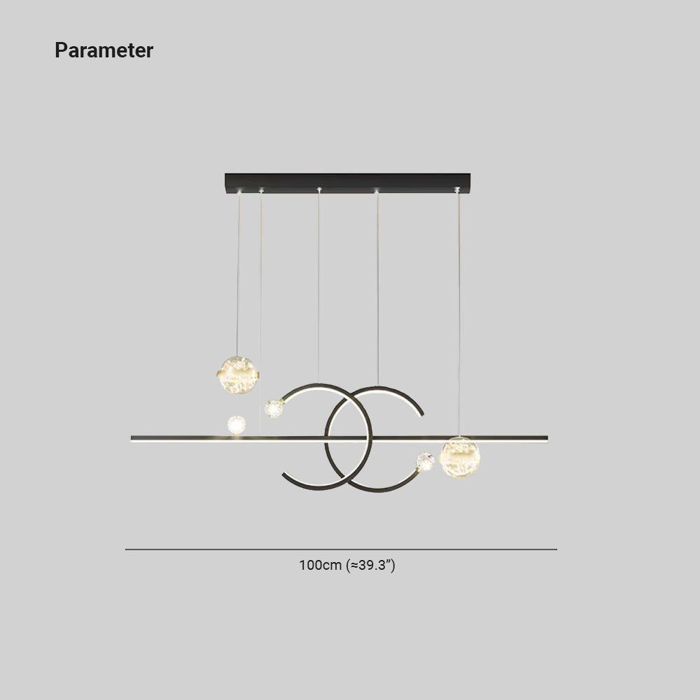 Tosidel Pendant Light Double-C, Gold/Black Starry-sky