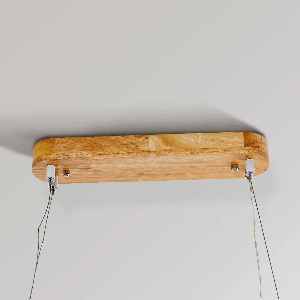 Lyraen Contemporary Oval Wooden Pendant Light-Neutral Decor