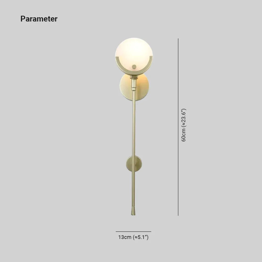 Ludotet Modern Ball Metal/Dolomite LED Wall Lamp, Gold
