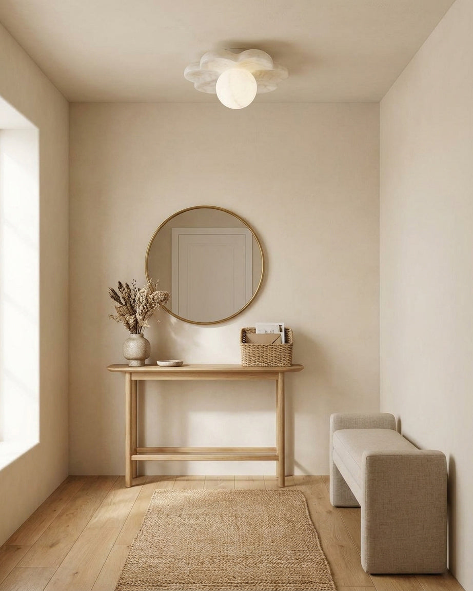 Nivereon La Fleur Alabaster Flush Mount