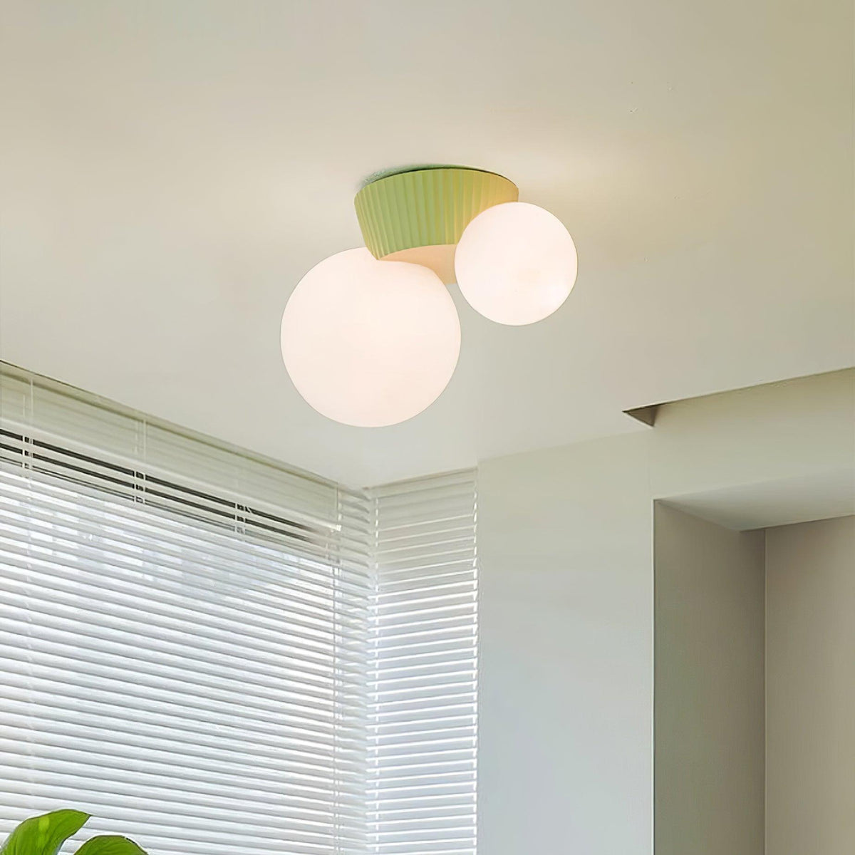 Tovae Ceiling Light Playful Asymmetry with Dual Frosted Glass Globes