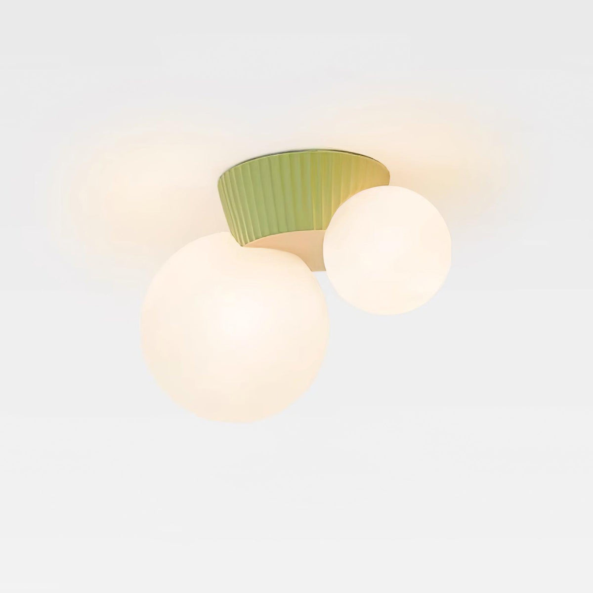 Tovae Ceiling Light Playful Asymmetry with Dual Frosted Glass Globes