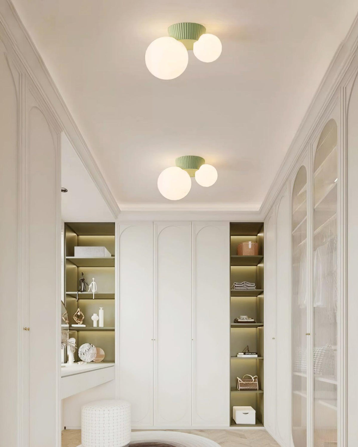 Tovae Ceiling Light Playful Asymmetry with Dual Frosted Glass Globes