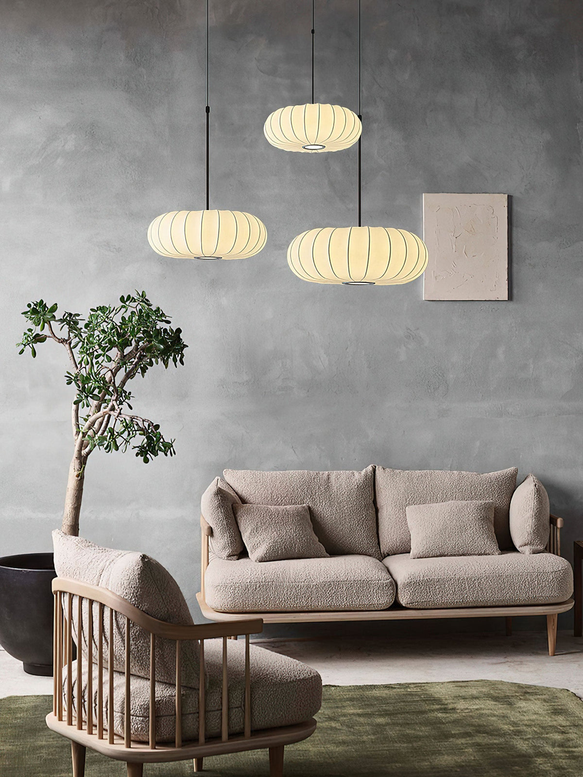 Caedwyn Lantern Silk Pendant Lamp