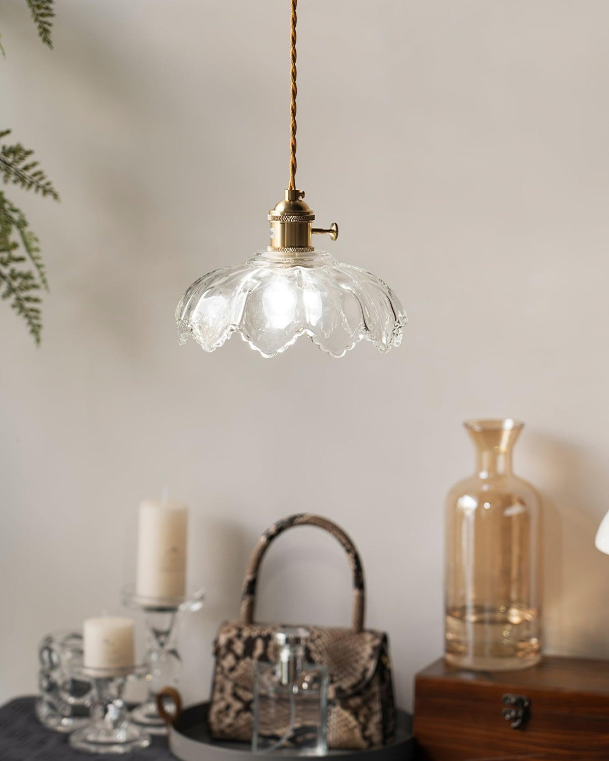 Limea Green Glass Flower Pendant Light