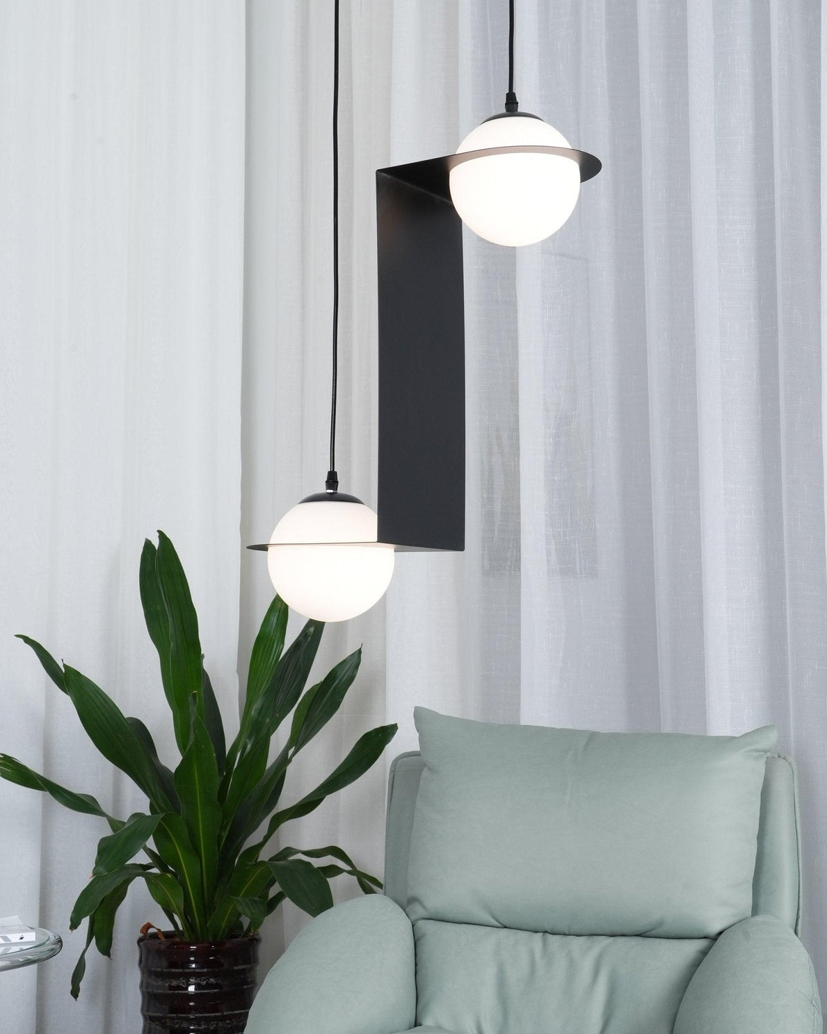 Irenol Black Contemporary Pendant Lamp