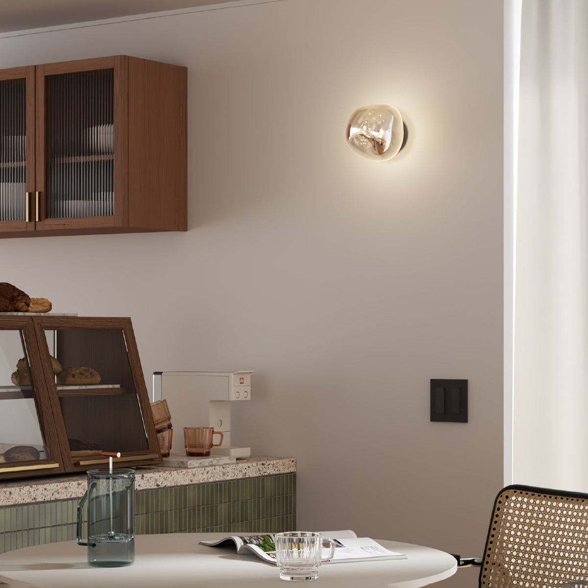 Leni Amber Glass Wall Lamp