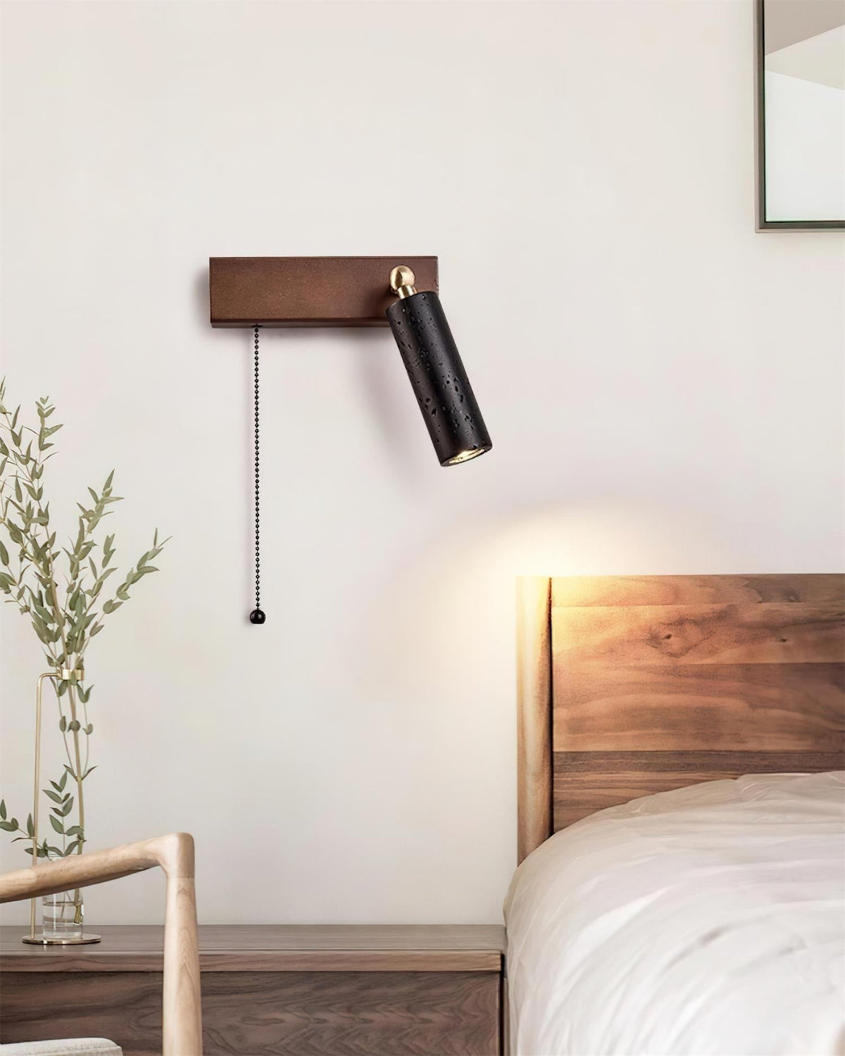 Dravyn Wall Lamp Black Travertine Spotlight