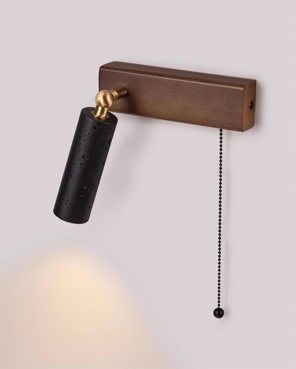 Dravyn Wall Lamp Black Travertine Spotlight