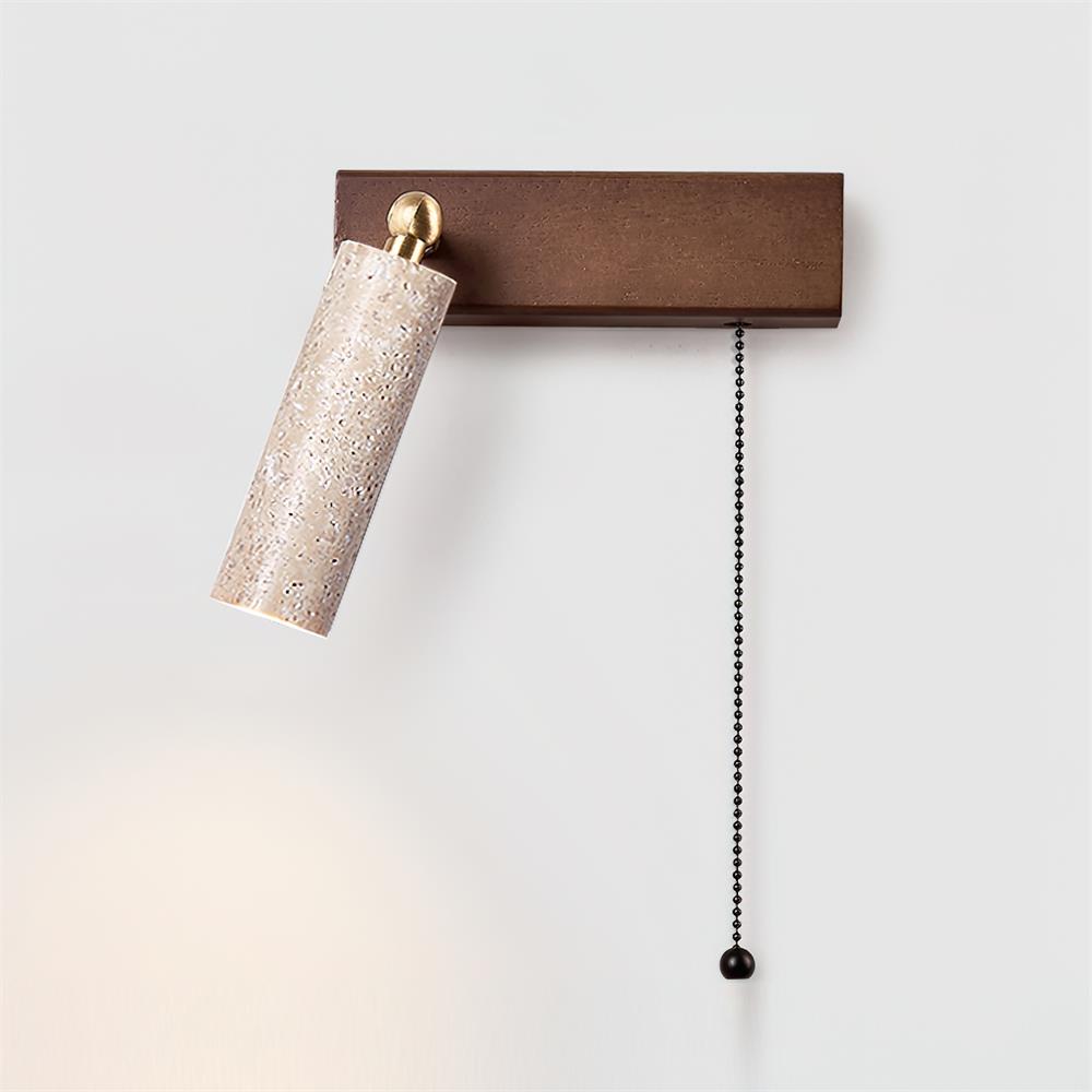 Dravyn Wall Lamp Black Travertine Spotlight