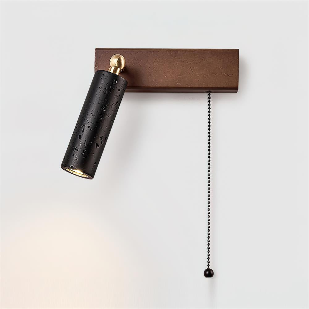 Dravyn Wall Lamp Black Travertine Spotlight