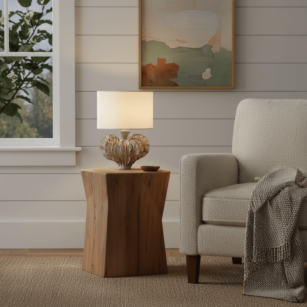 Leaf Shaped Ceramic Table Lamp