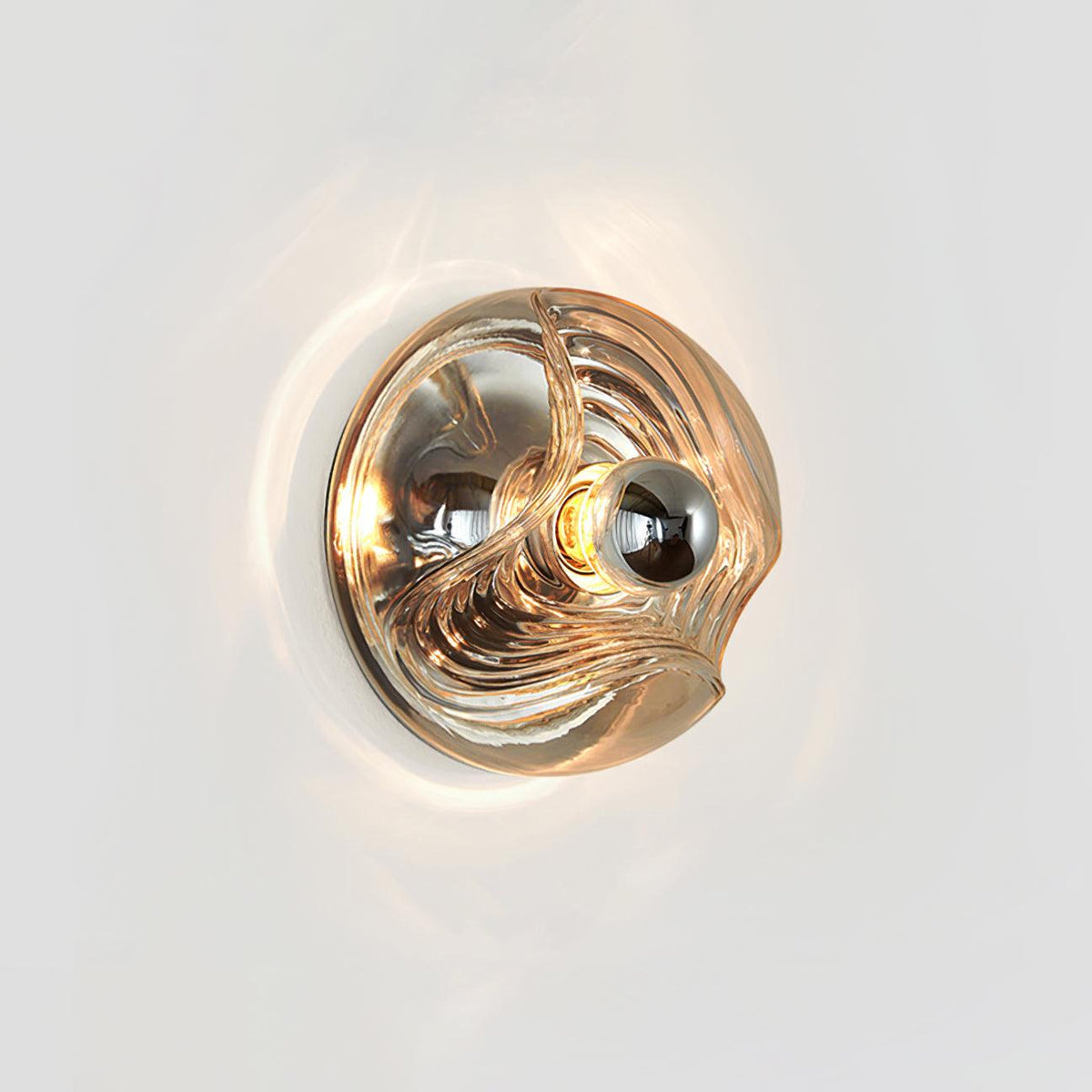 Wall Lamp Swirl Texture Clear Amber Smoke Gray Modern Accent