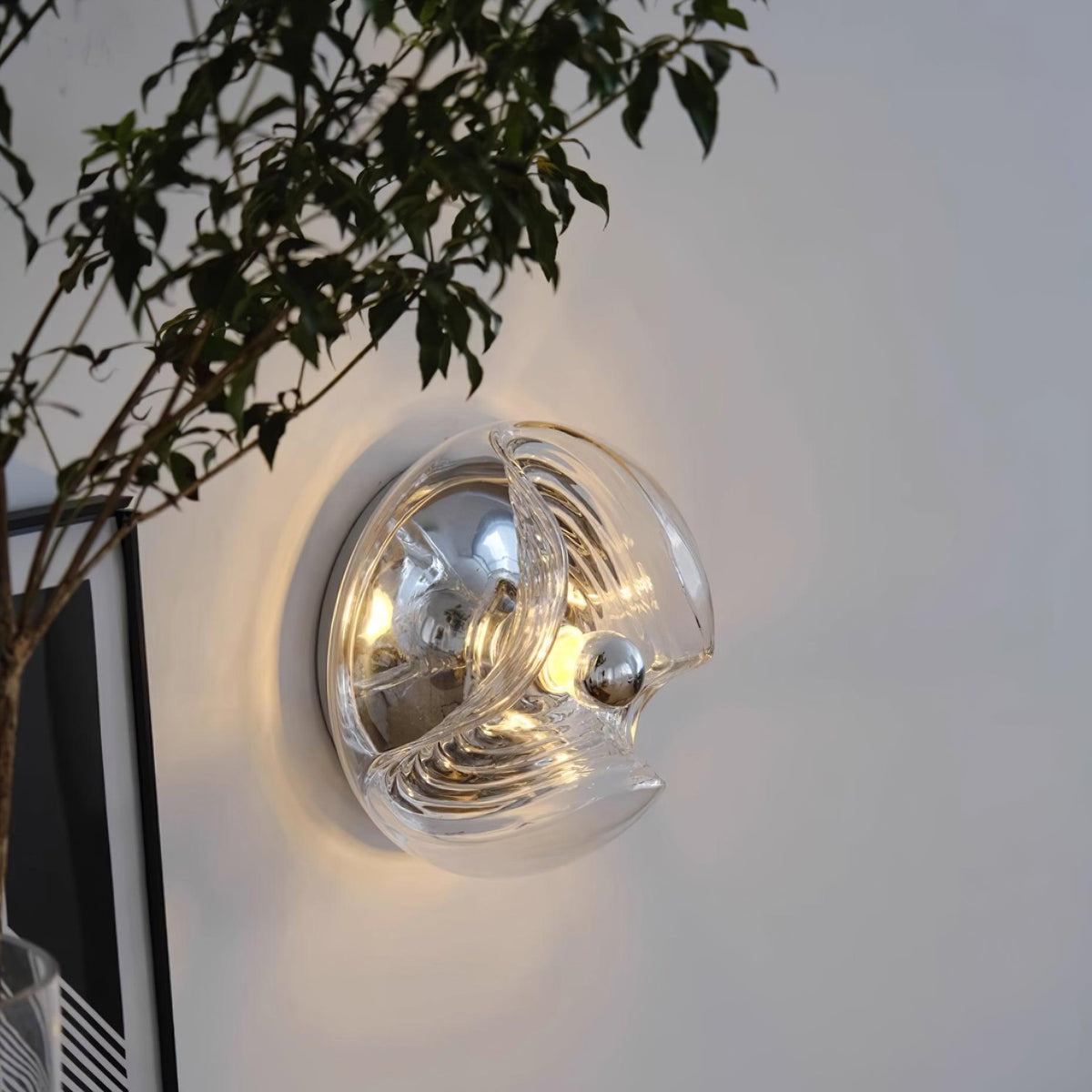 Wall Lamp Swirl Texture Clear Amber Smoke Gray Modern Accent