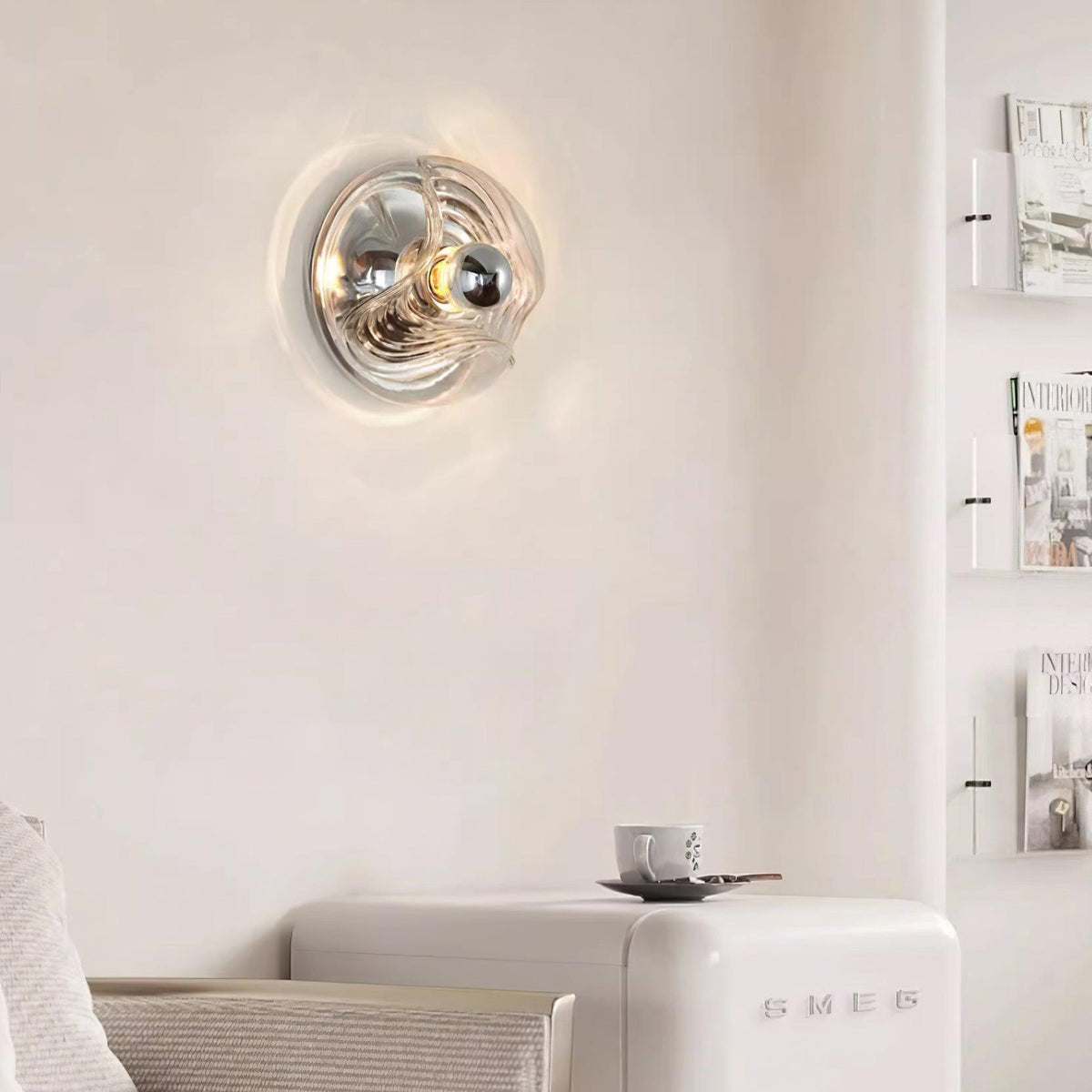 Wall Lamp Swirl Texture Clear Amber Smoke Gray Modern Accent