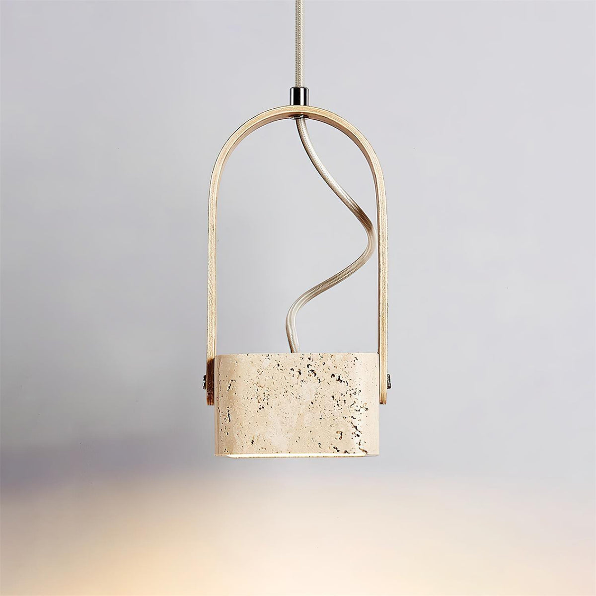 Cesta Pendant Light Square Yellow Travertine