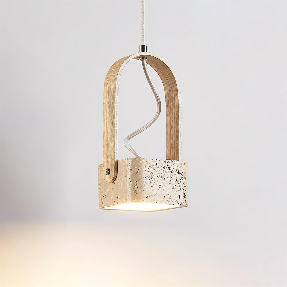 Cesta Pendant Light Square Yellow Travertine