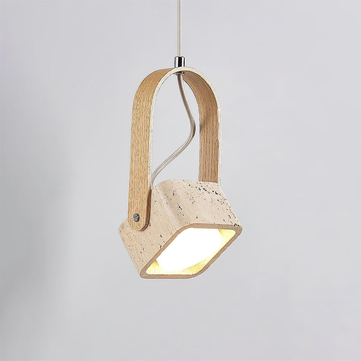 Cesta Pendant Light Square Yellow Travertine