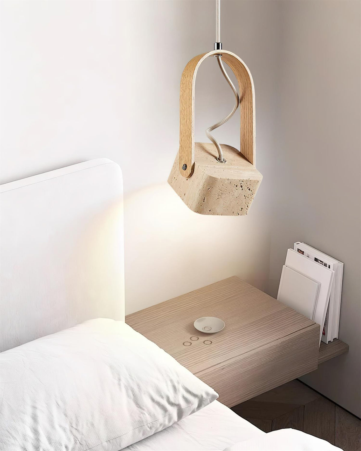 Cesta Pendant Light Square Yellow Travertine