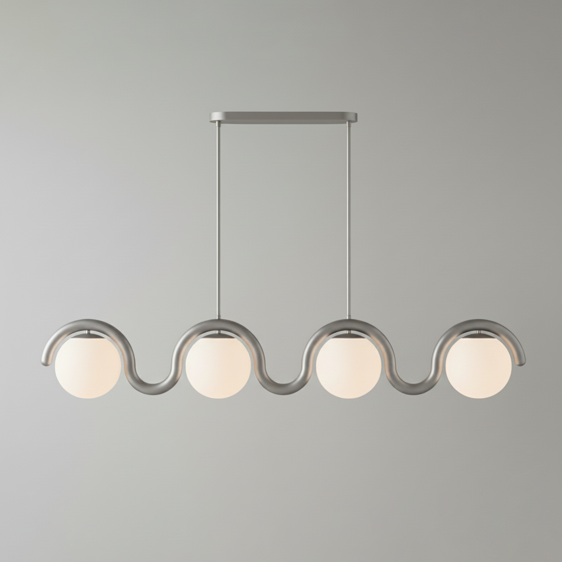 Uveta Linear Chandelier Red&Silver