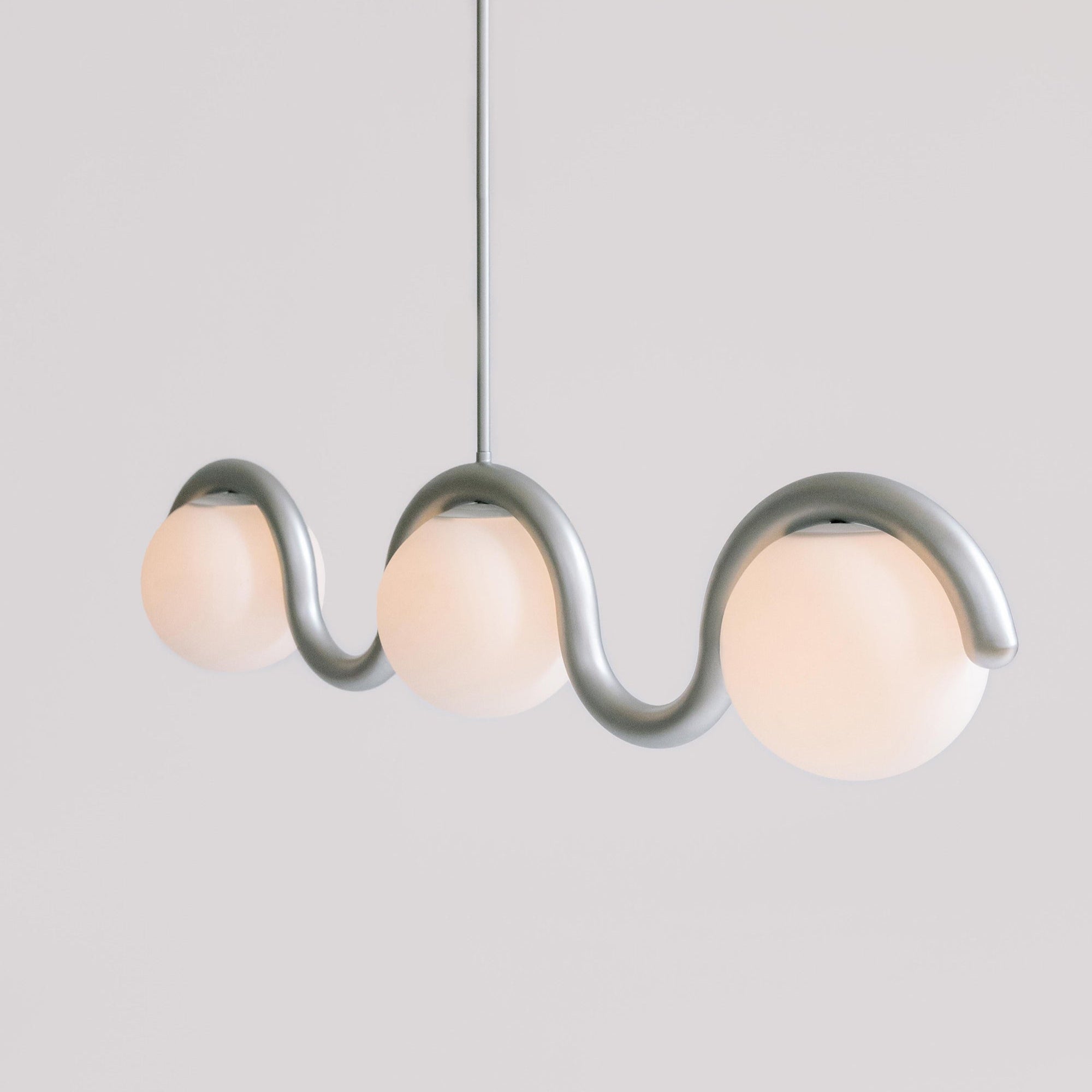 Uveta Linear Chandelier Red&Silver