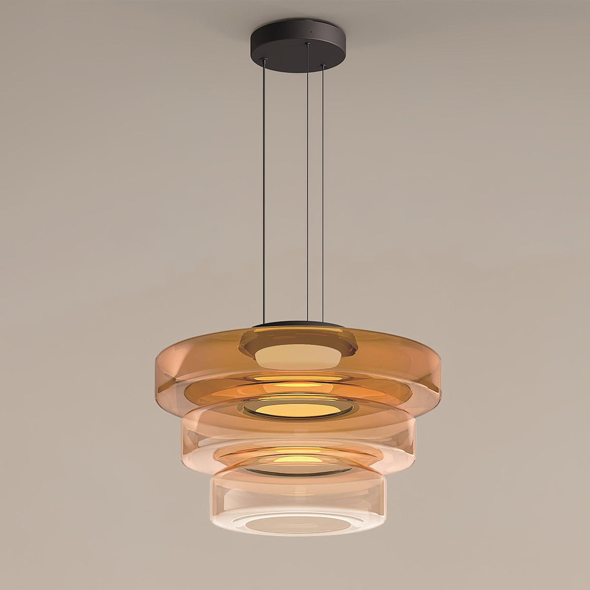 Lioralaine Pendant Lamp Glass Circles Multi-Level