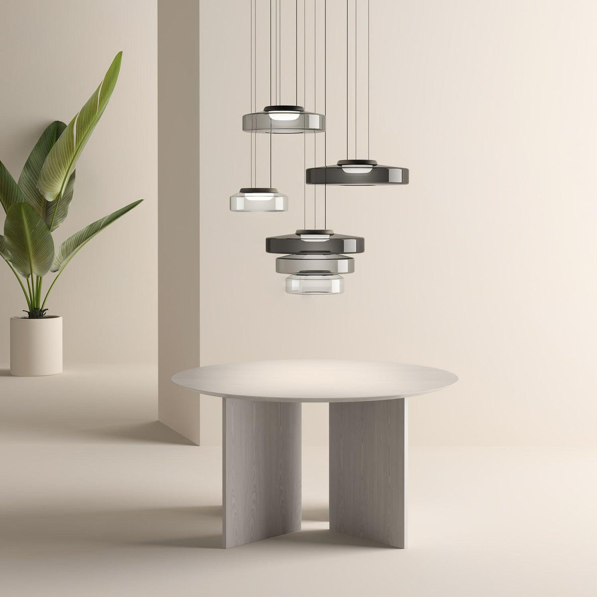 Lioralaine Pendant Lamp Glass Circles Multi-Level