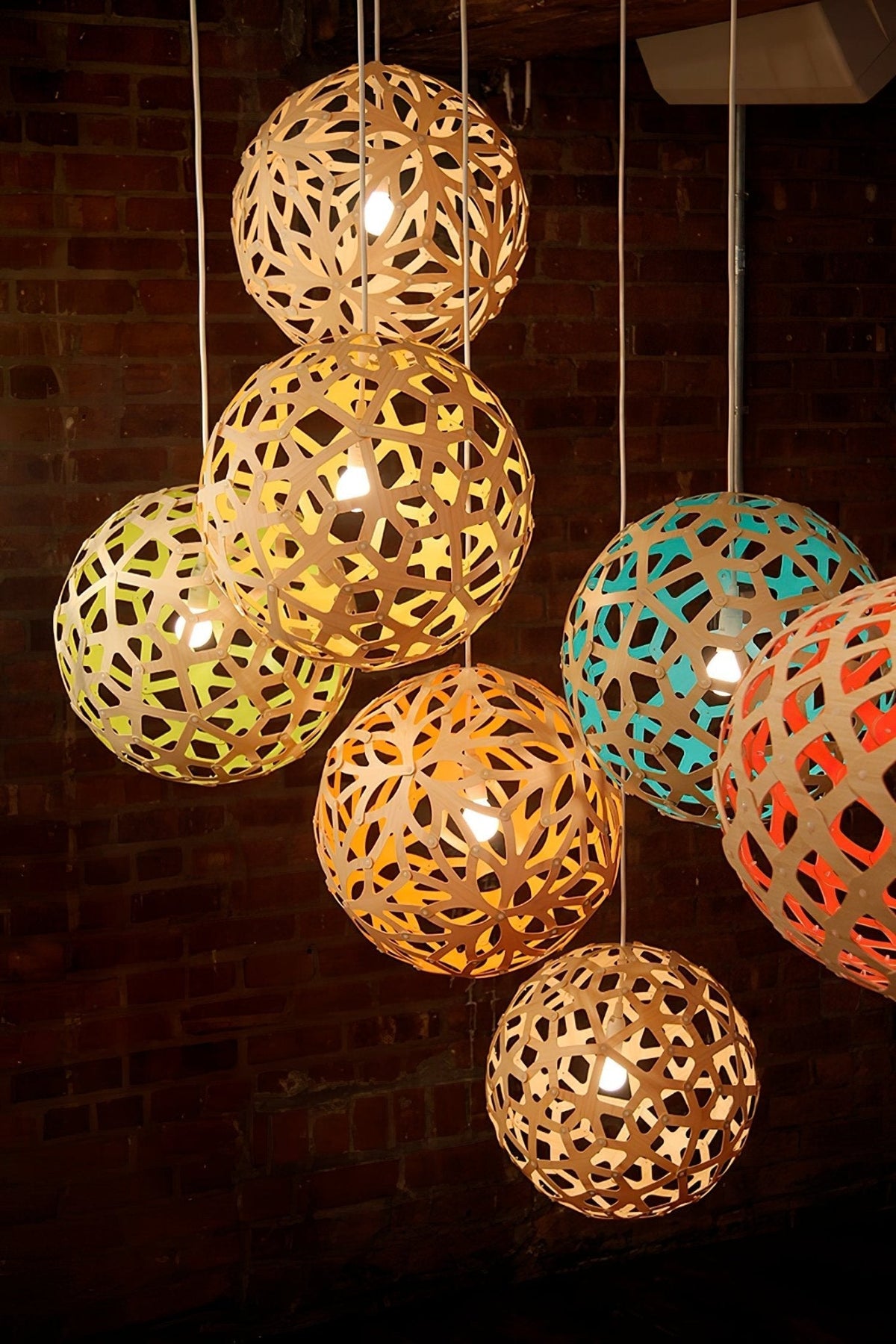 Rininia Pendant Light Geometric Wooden Woven