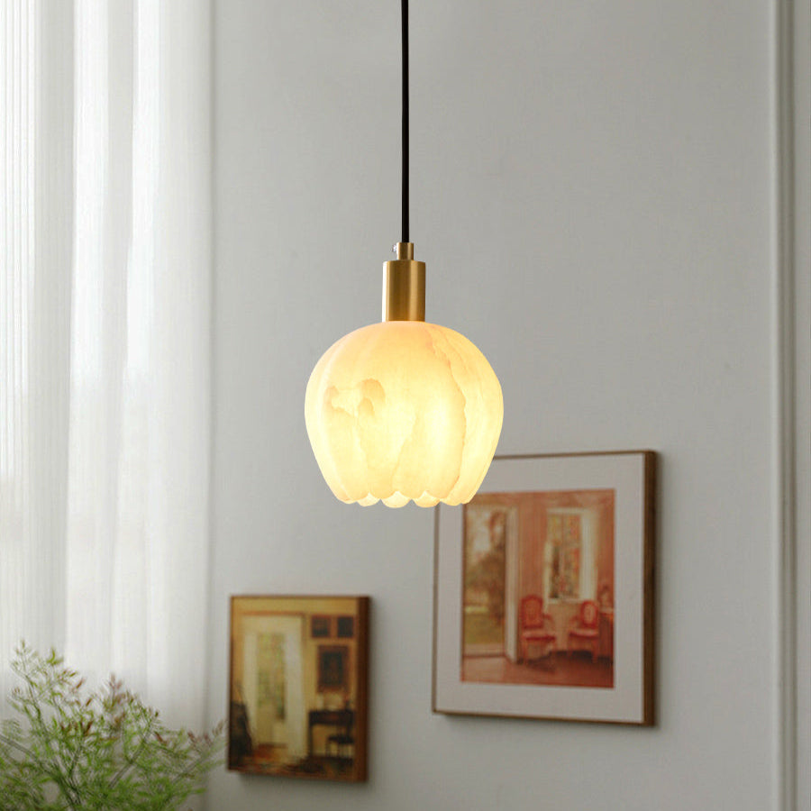 Topisor Pendant Light Flower-shaped Alabaster