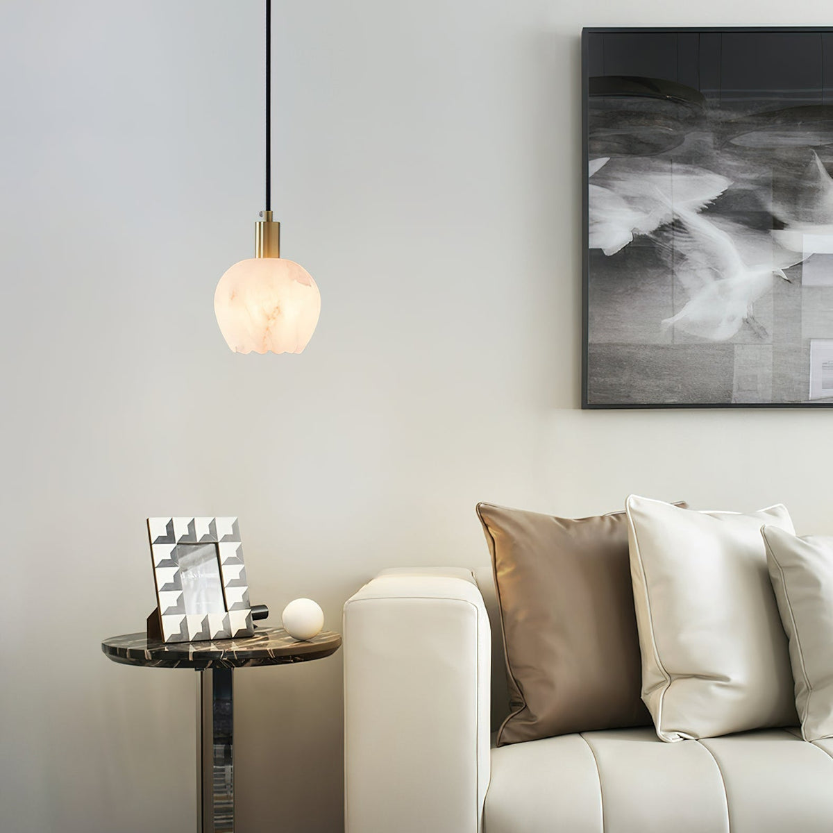 Topisor Pendant Light Flower-shaped Alabaster