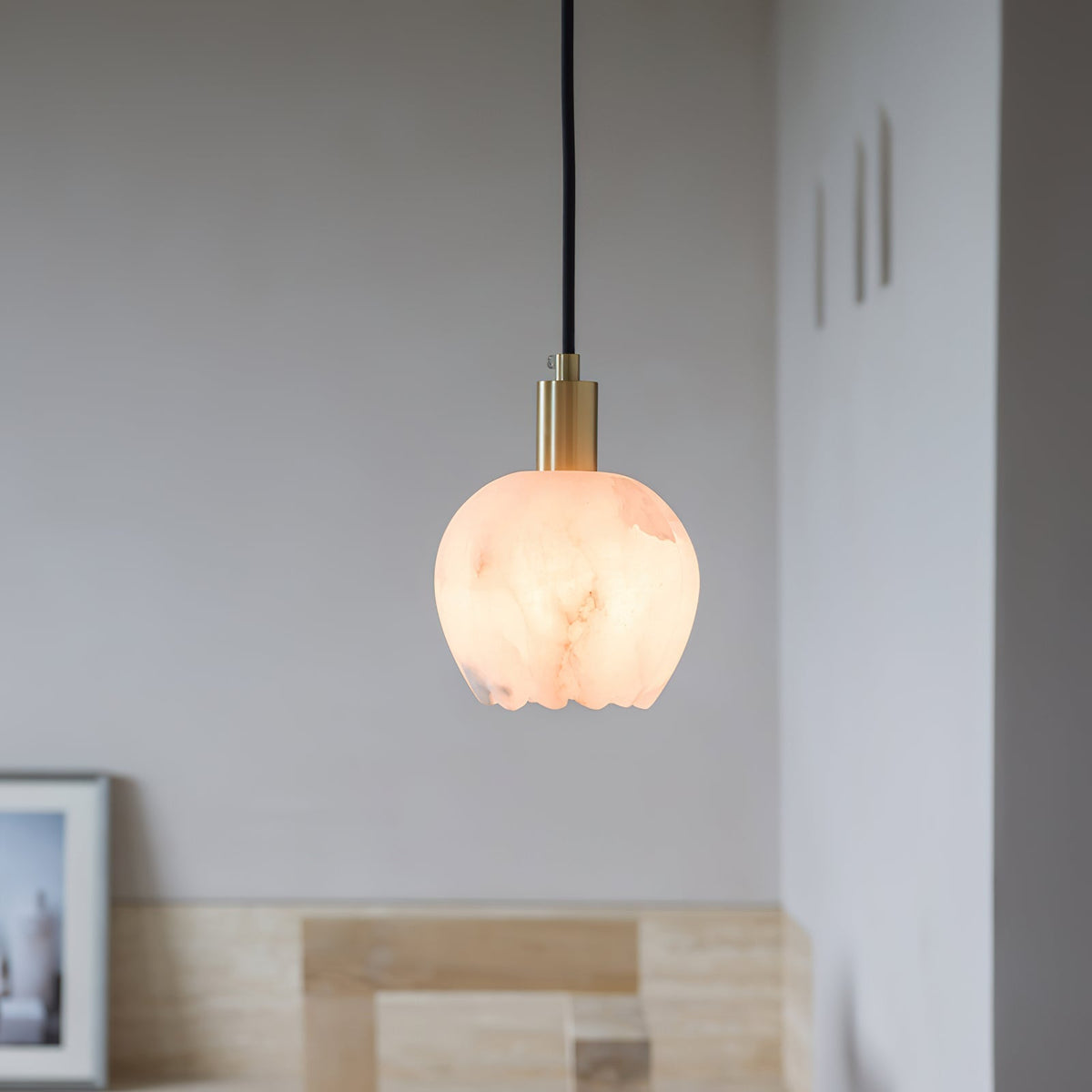 Topisor Pendant Light Flower-shaped Alabaster
