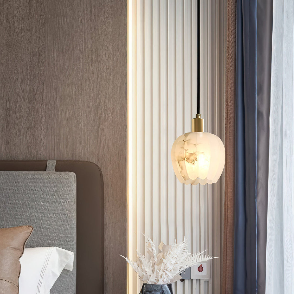 Topisor Pendant Light Flower-shaped Alabaster
