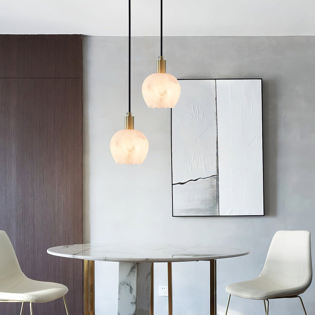 Topisor Pendant Light Flower-shaped Alabaster