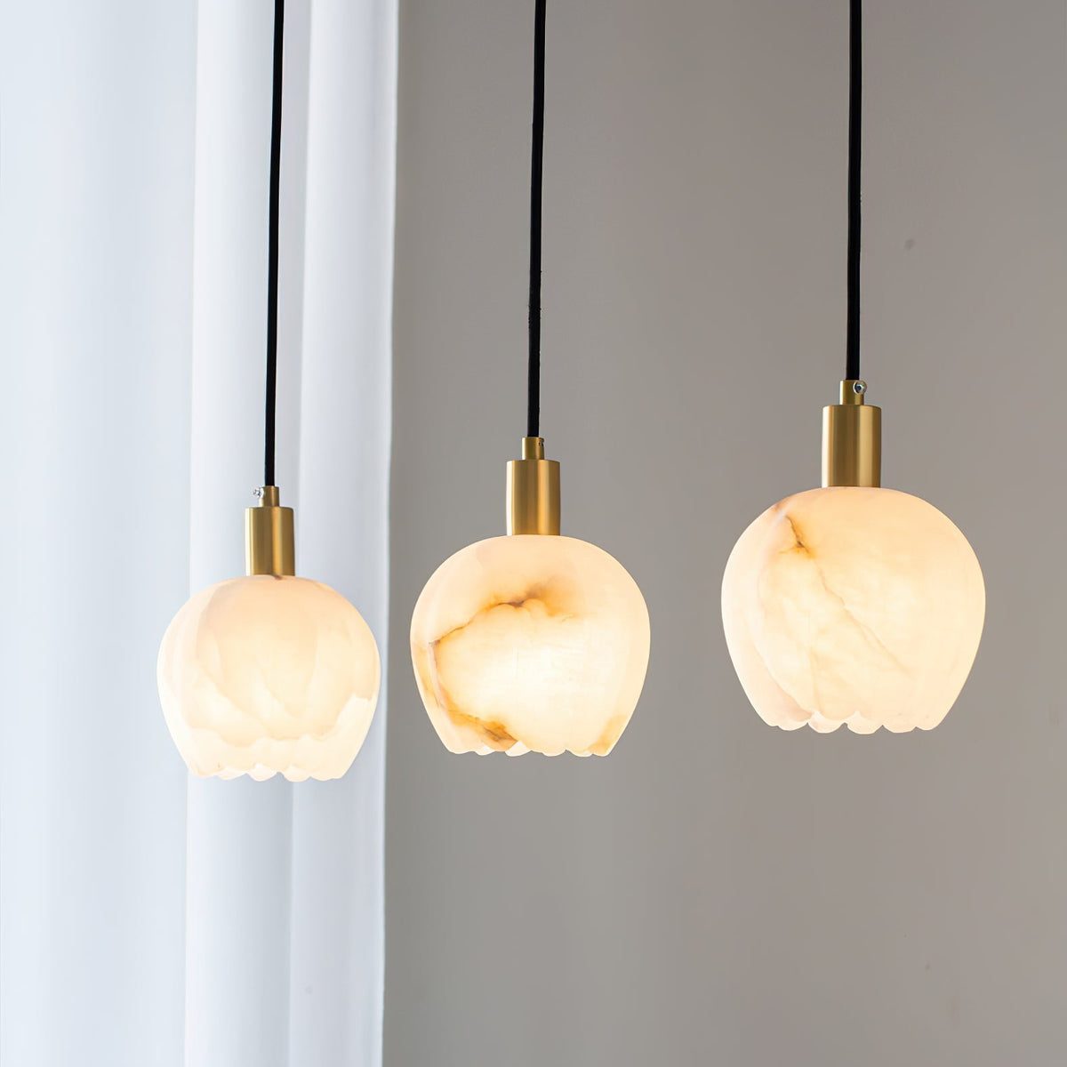 Topisor Pendant Light Flower-shaped Alabaster